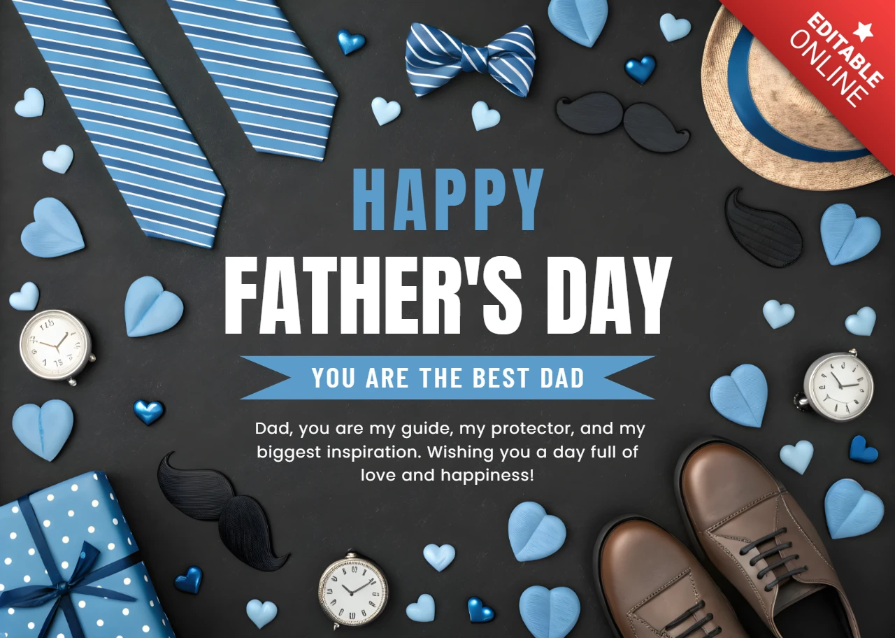 Plantilla de diseño para la celebración del Día del Padre: un regalo elegante y sincero para papás.