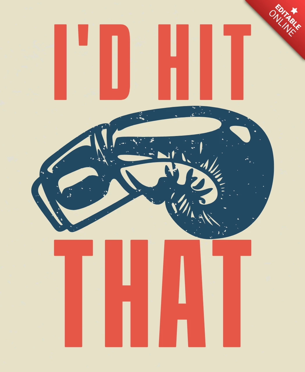 Boxing Gloves Vintage T-shirt Design Template