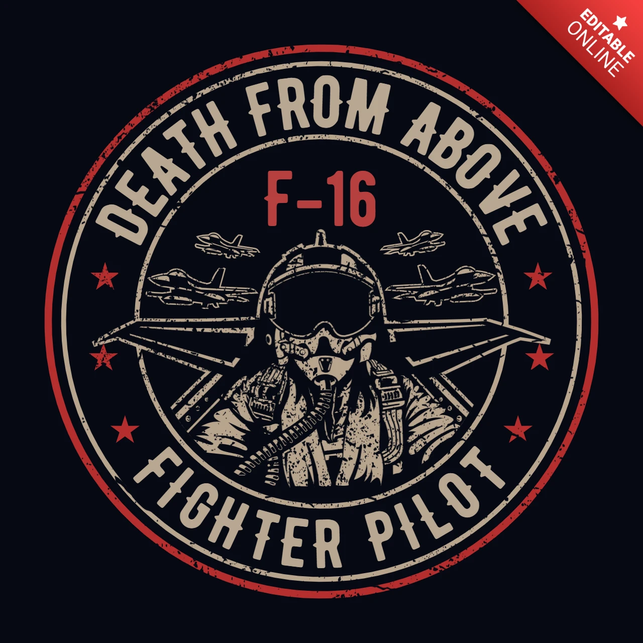 Modèle de t-shirt "La mort vue d'en haut" pour pilote de chasse