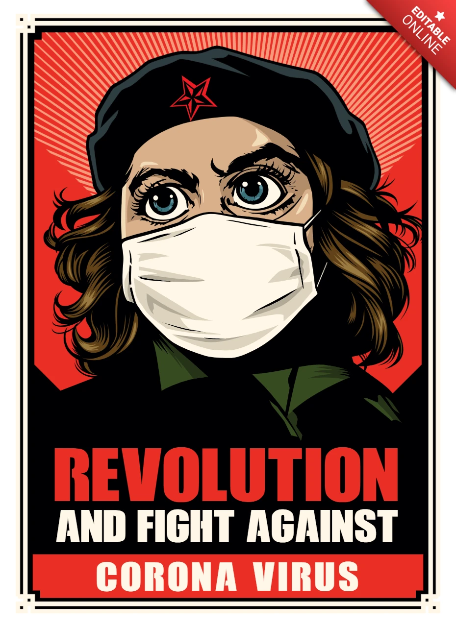 Che Guevara Parody Virus Poster Design Template