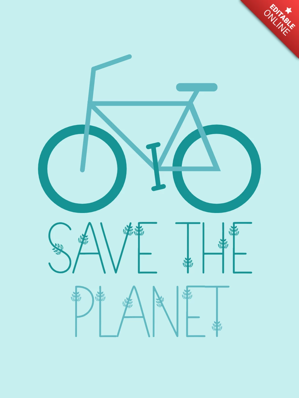 Szablon koszulki rowerowej Ecology save the planet