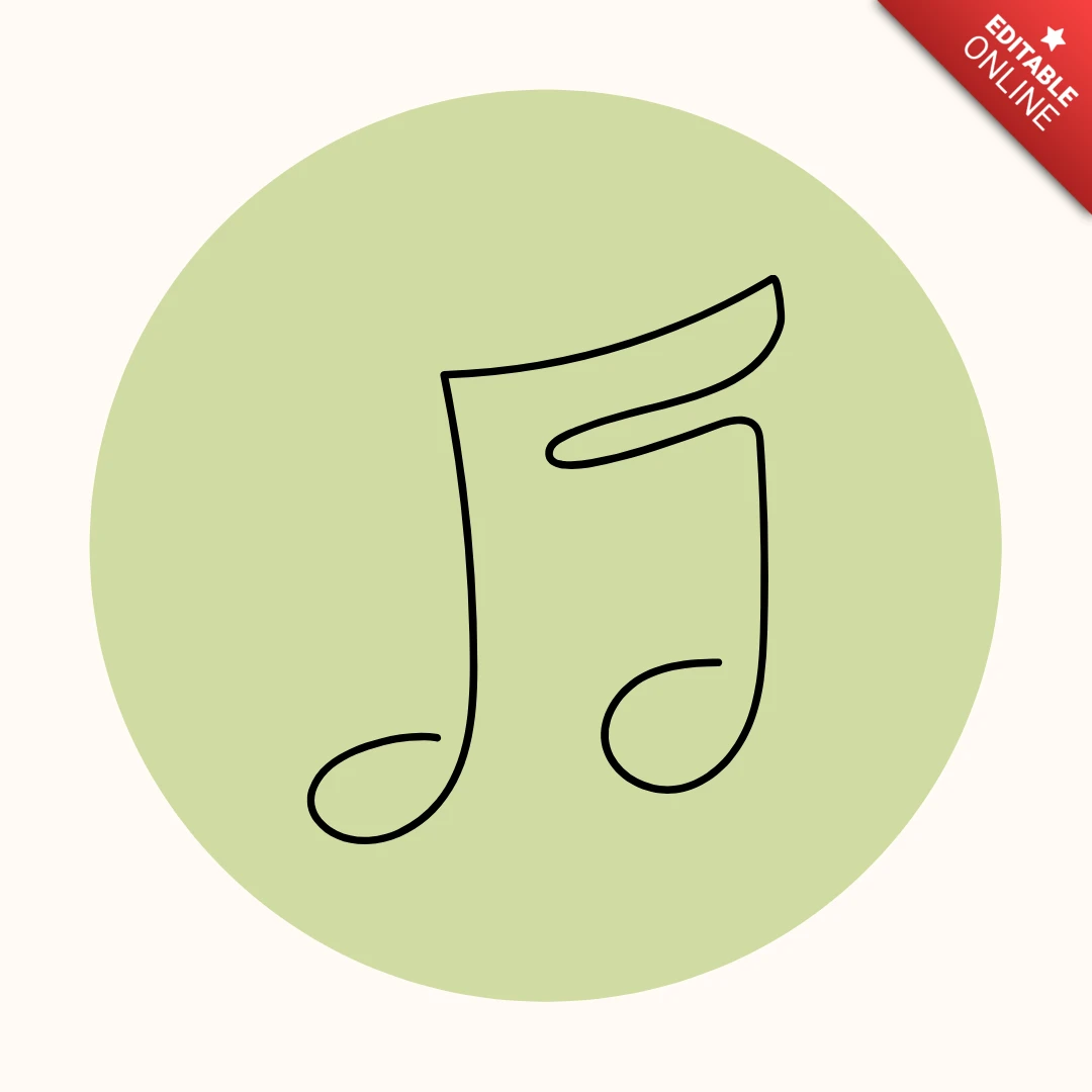 Modèle de conception de couverture d'histoire Instagram avec dessin au trait de note de musique