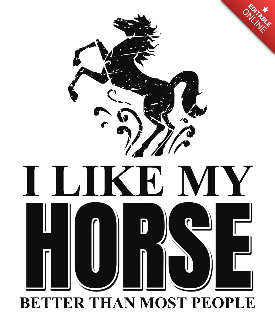 Vintage Typography Horse Design Template for Equestrian Lovers