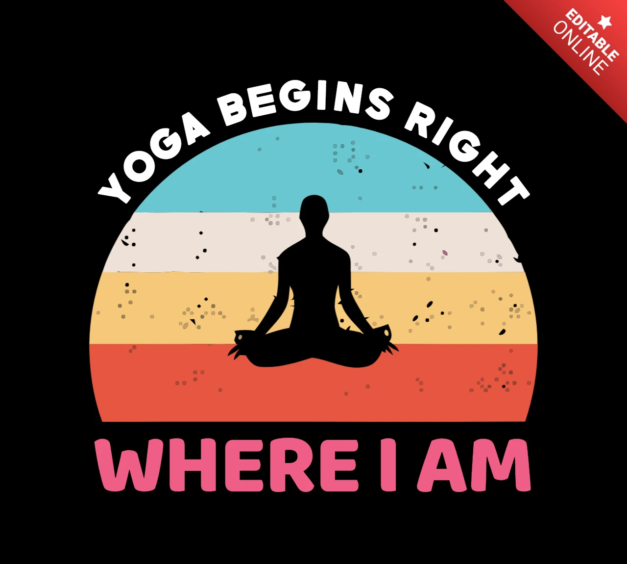 Yoga beginnt richtig t-shirt design vorlage