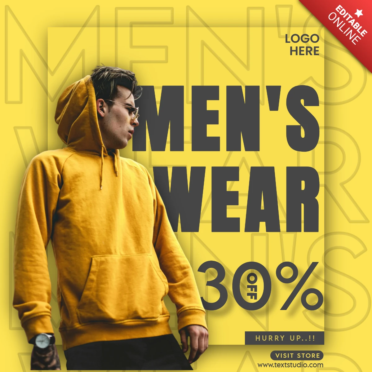 Men’s Advertisements Fashion Sale Poster With Professional Design Template