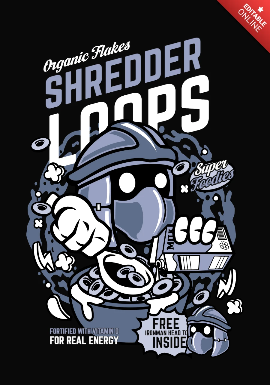 Shredder Ninja Turtles Loops Pop Culture Poster Design Template
