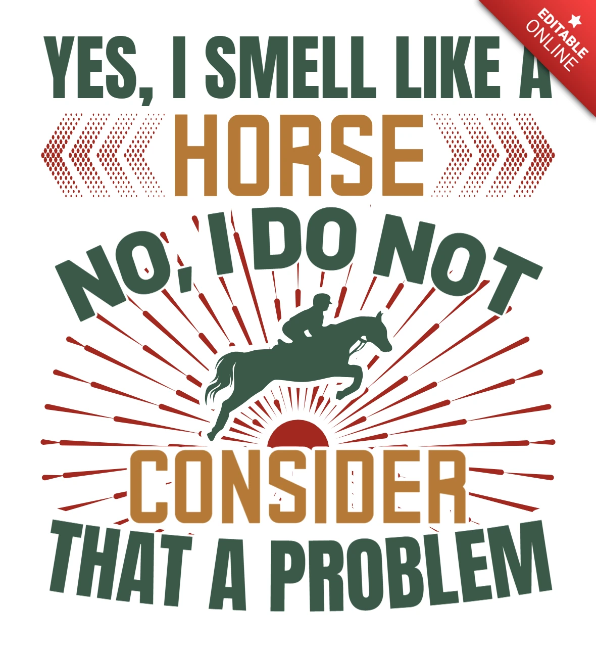 Vintage Typography Design Template: Humorous Horse Quote for Equestrian Lovers