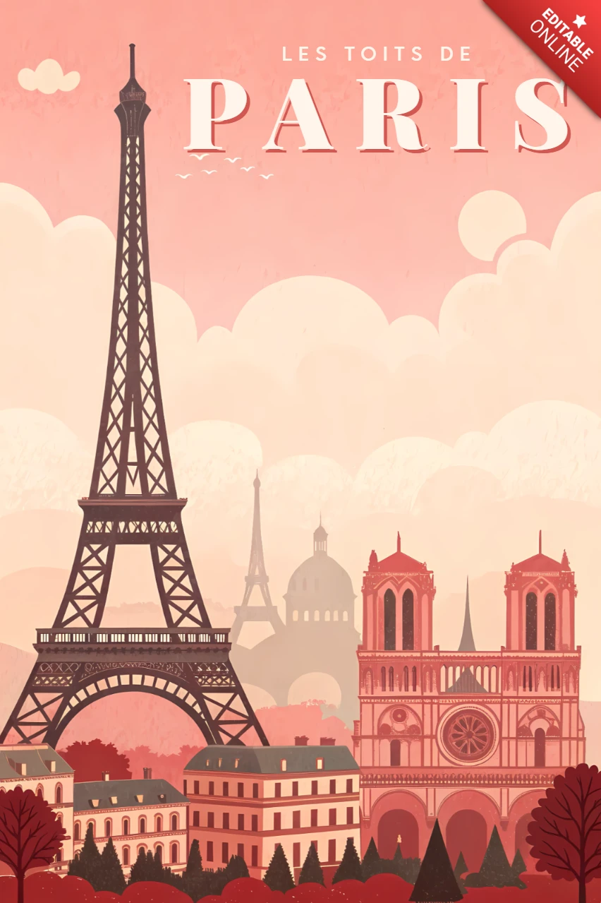 Parisian Skyline Design Template for Art Prints and Posters 'Les Toits de Paris'