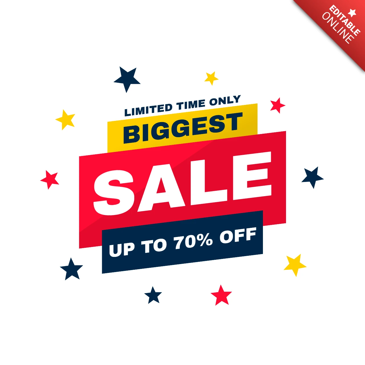 Plantilla de diseño para grandes rebajas - oferta por tiempo limitado de hasta un 70% de descuento