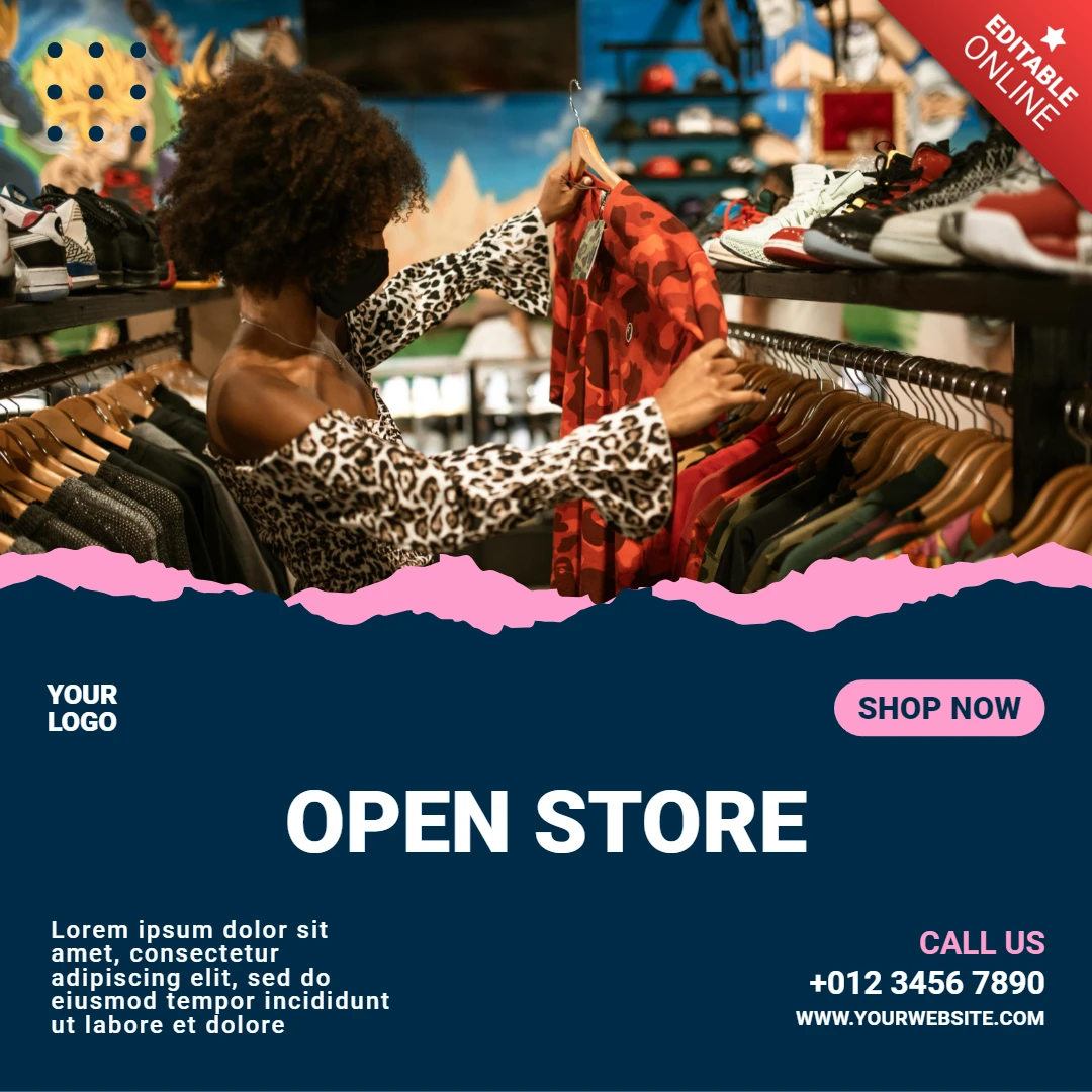 Woman Fashion Advertising Instagram Post Design Template