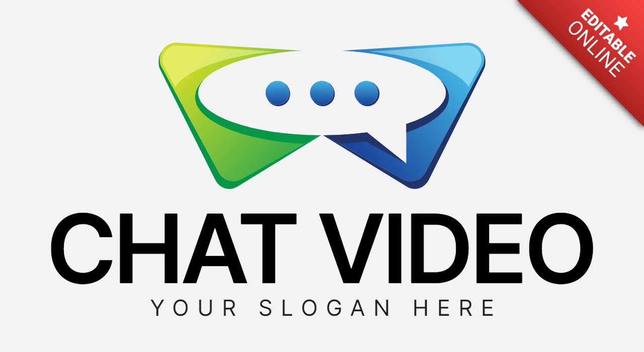 Modèle de conception de logo de chat vidéo