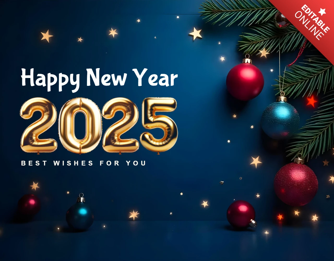 Happy New Year Shiny Greeting Card Design Template
