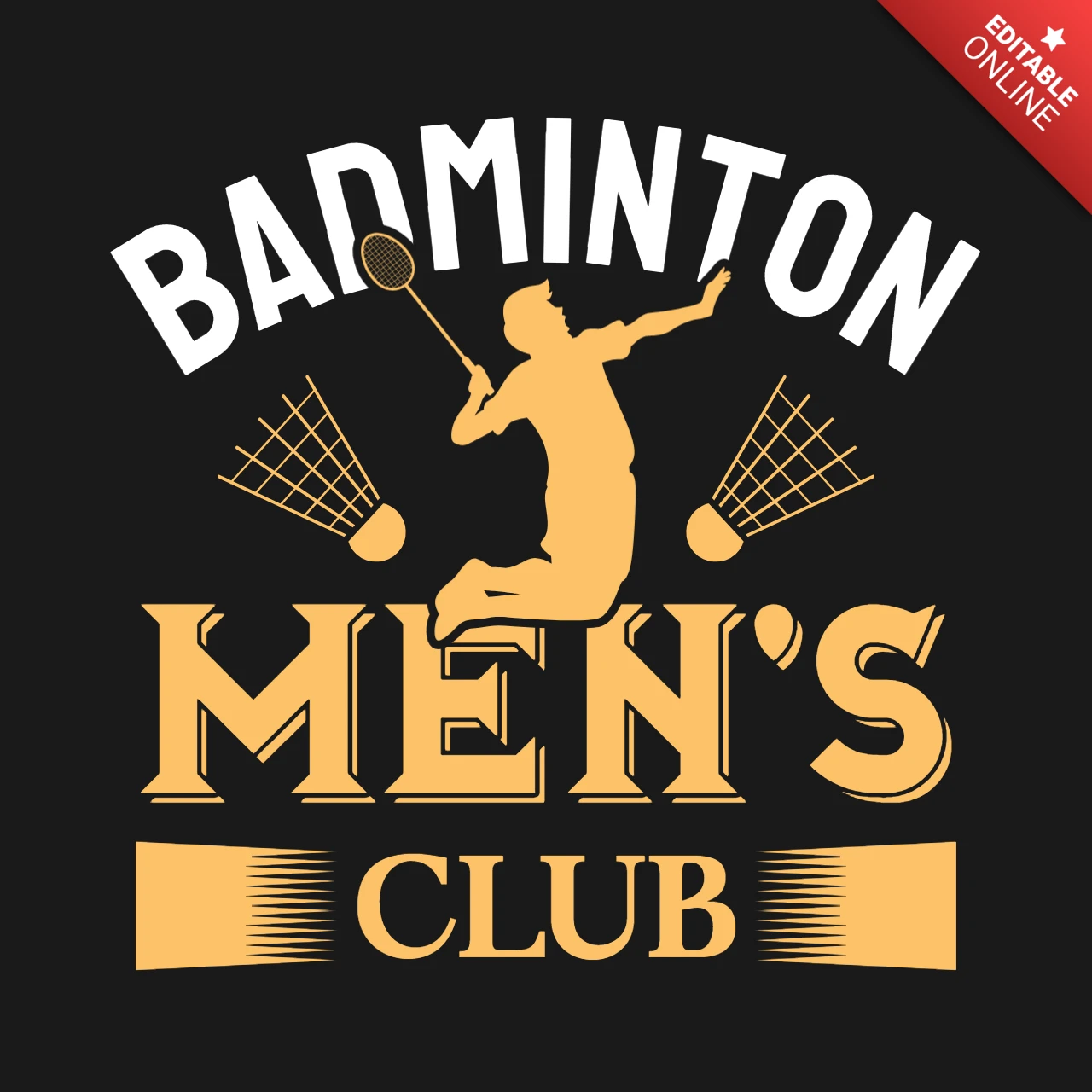 Ontwerpsjabloon badmintonclub merch