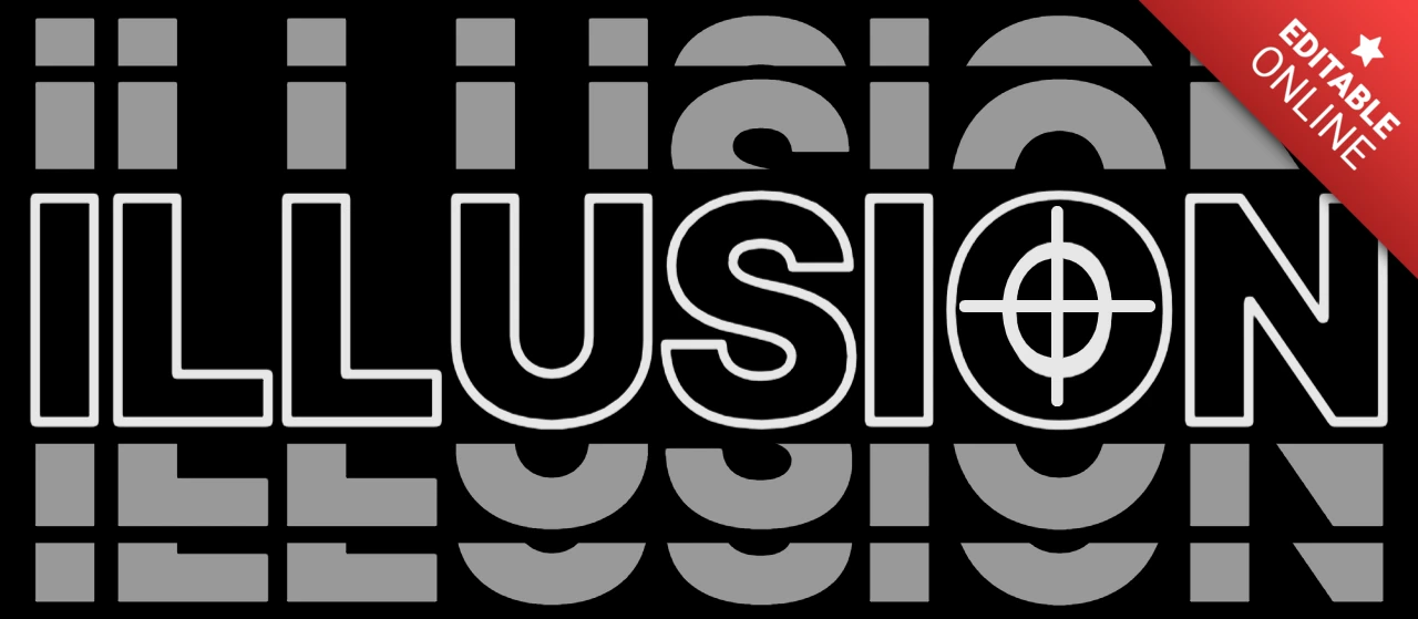 Modern Illusion Typography Design Template for Apparel