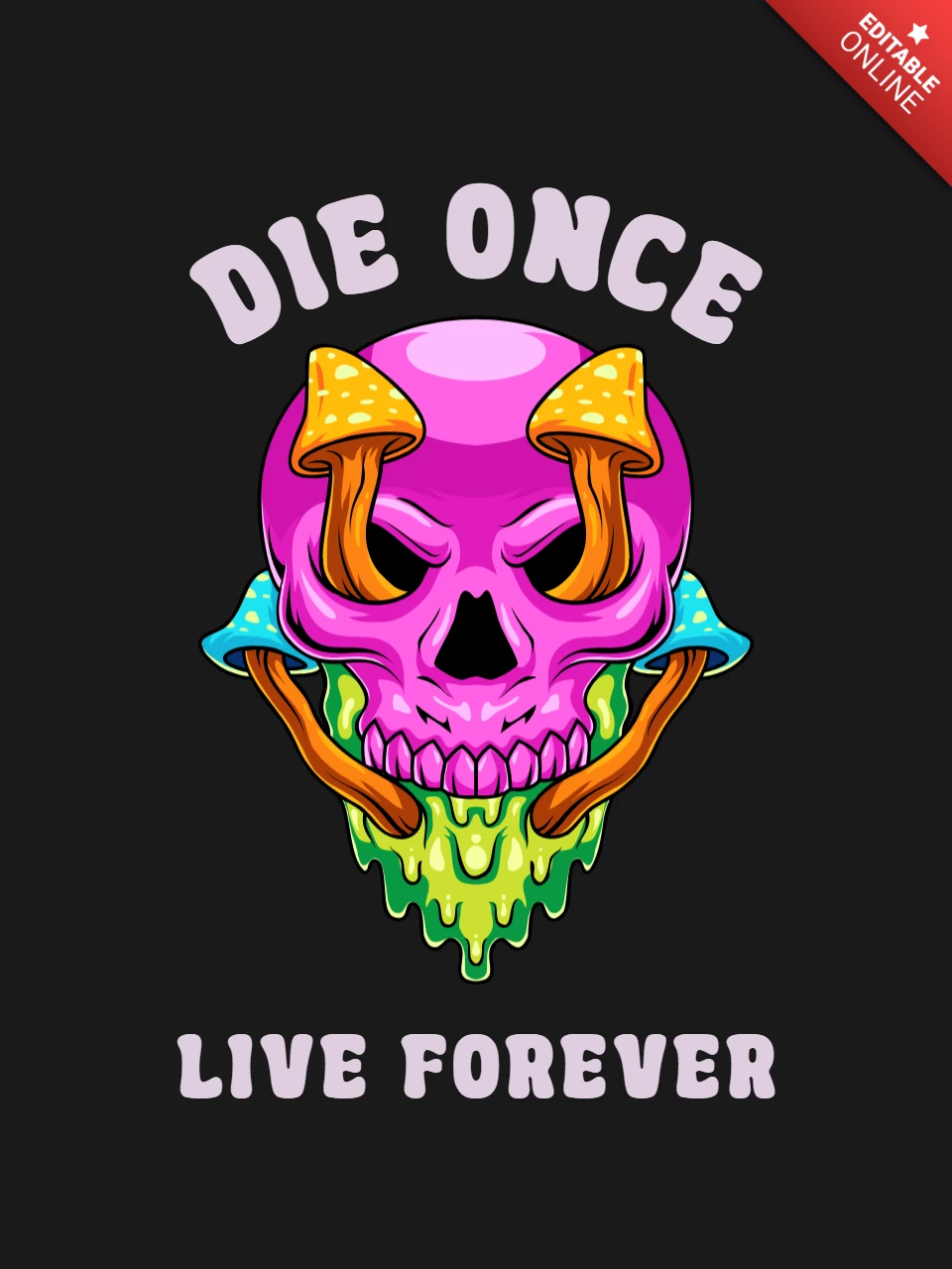 Funghi morire teschio mascotte t-shirt design