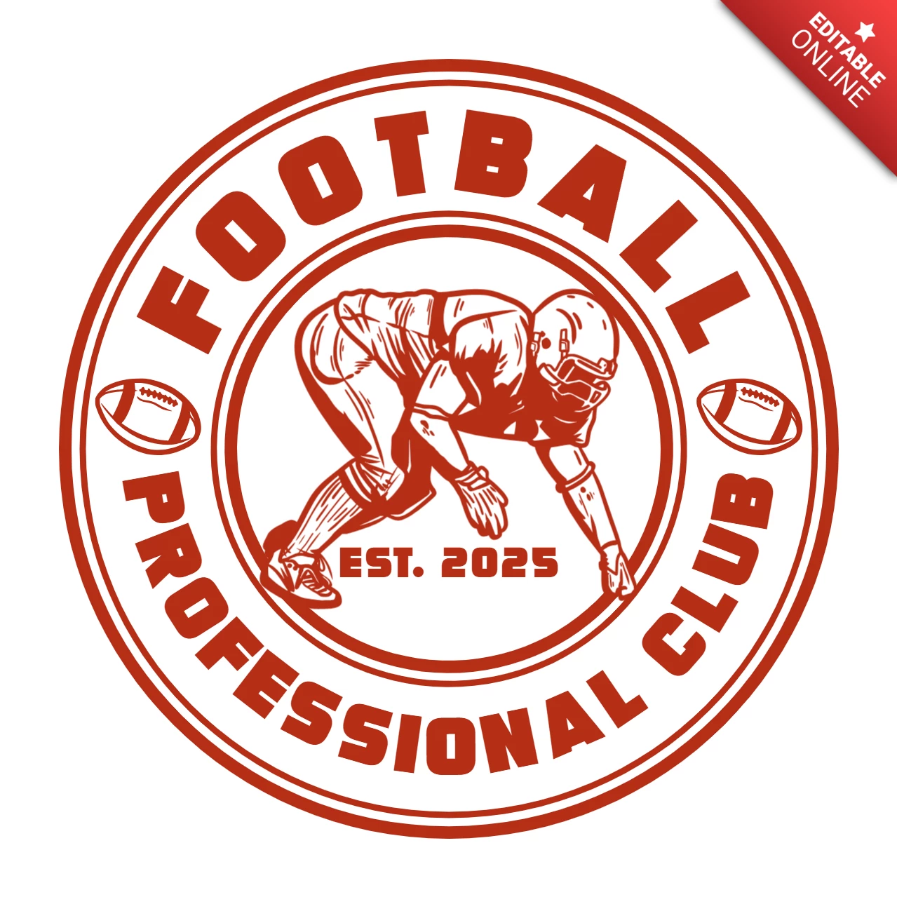 Football Professional Vintage Logo Design Template
