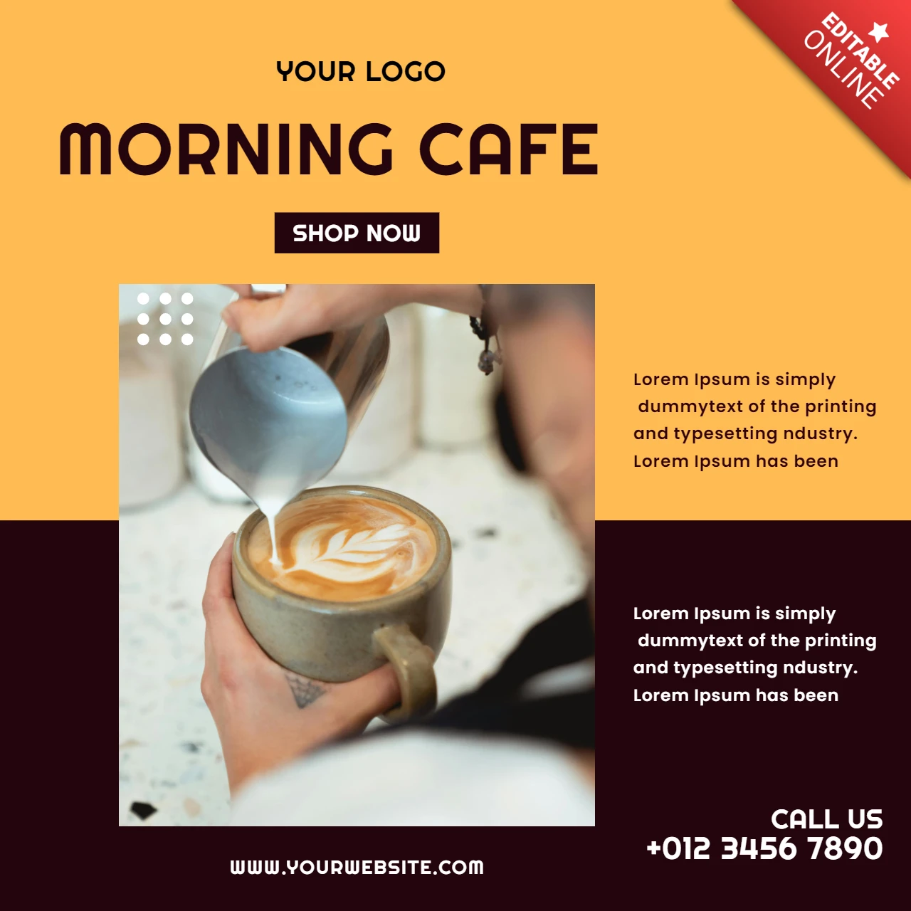 Morgencafé Social Media Post Design Vorlage