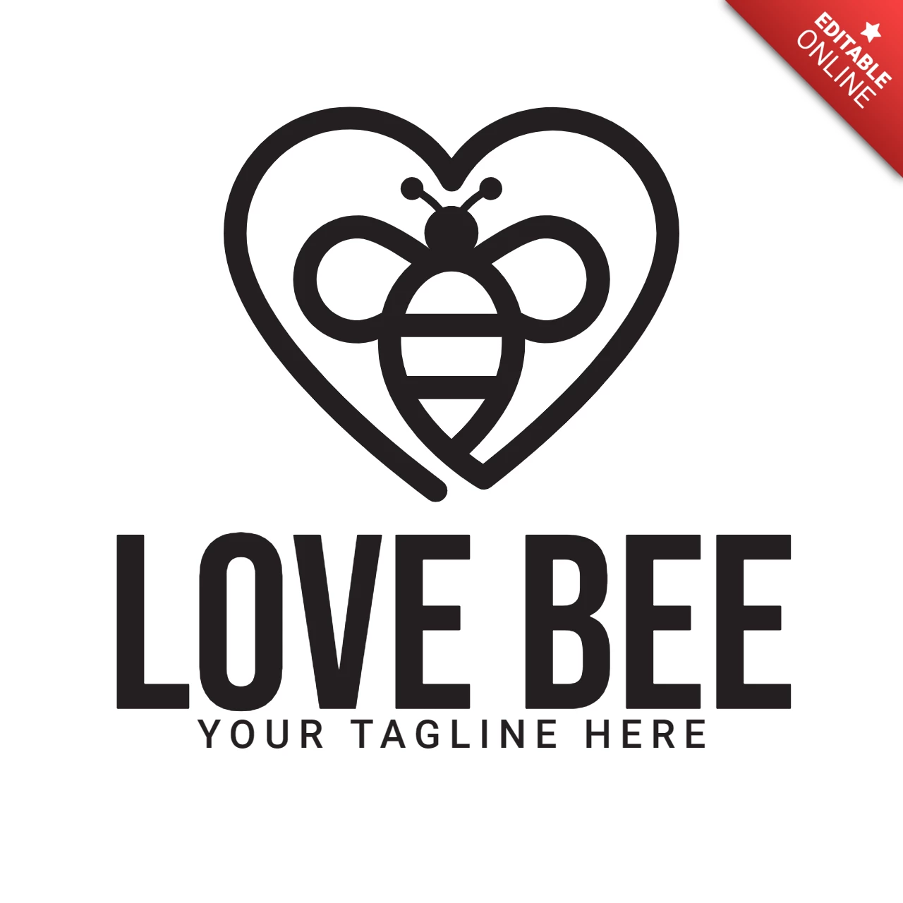 Love Bee Logo Design Template