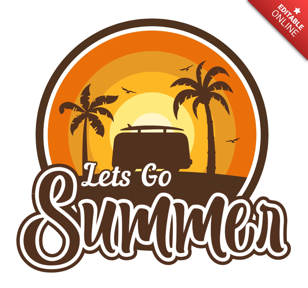Time to Summer Logo Design Template
