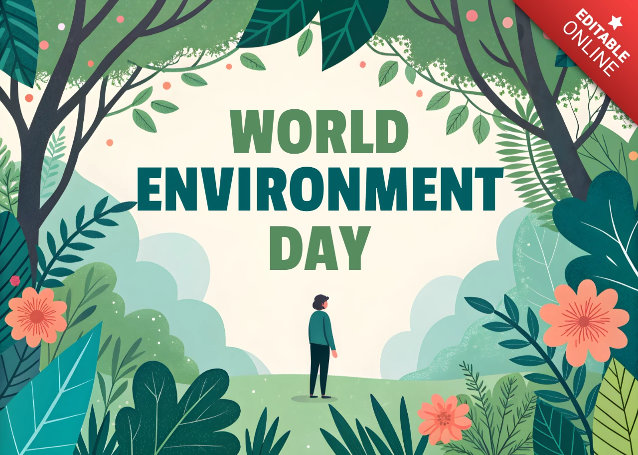 Editable World Environment Day Design Template in Vibrant Illustrative Style