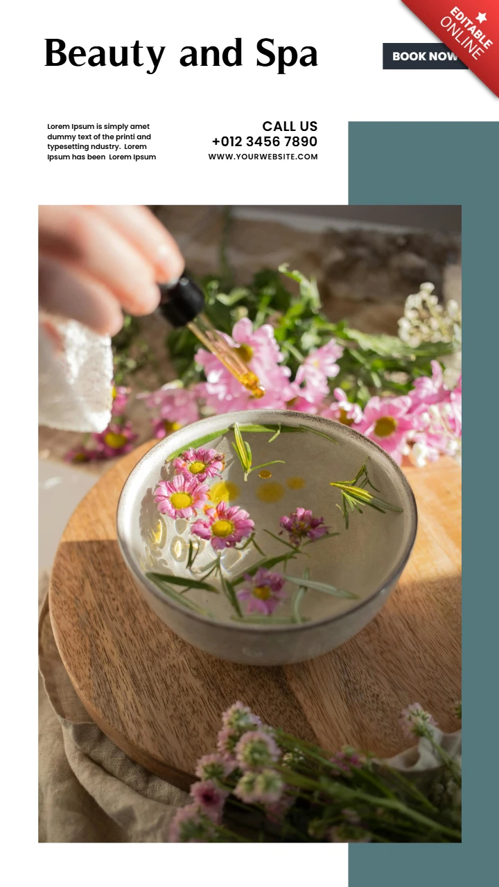 In het oog springende promotionele Instagram-verhaalpostsjabloon voor spa-centrum