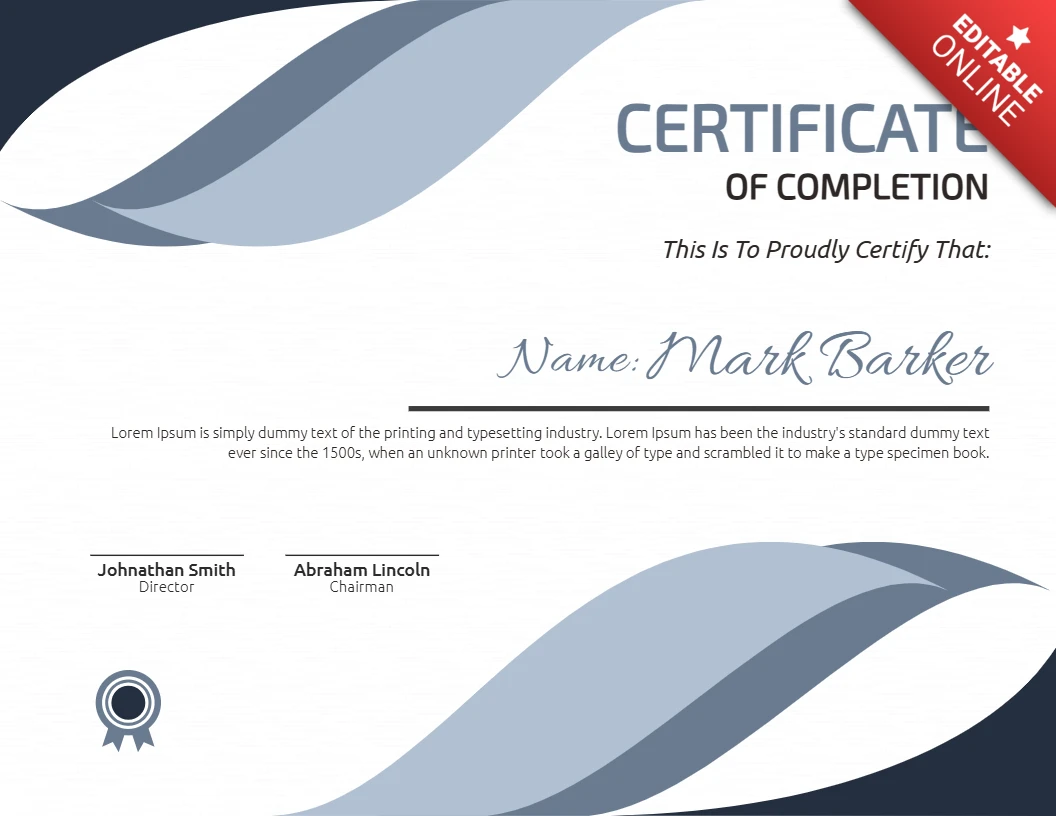 Modelo de design de postagem de certificado de empresa corporativa profissional