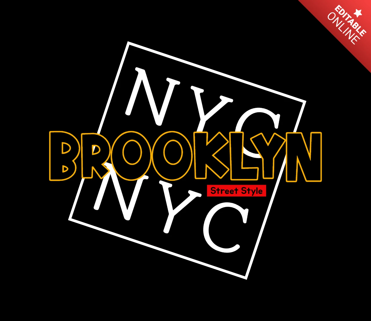 Modello di design per maglietta Nyc brooklyn typography