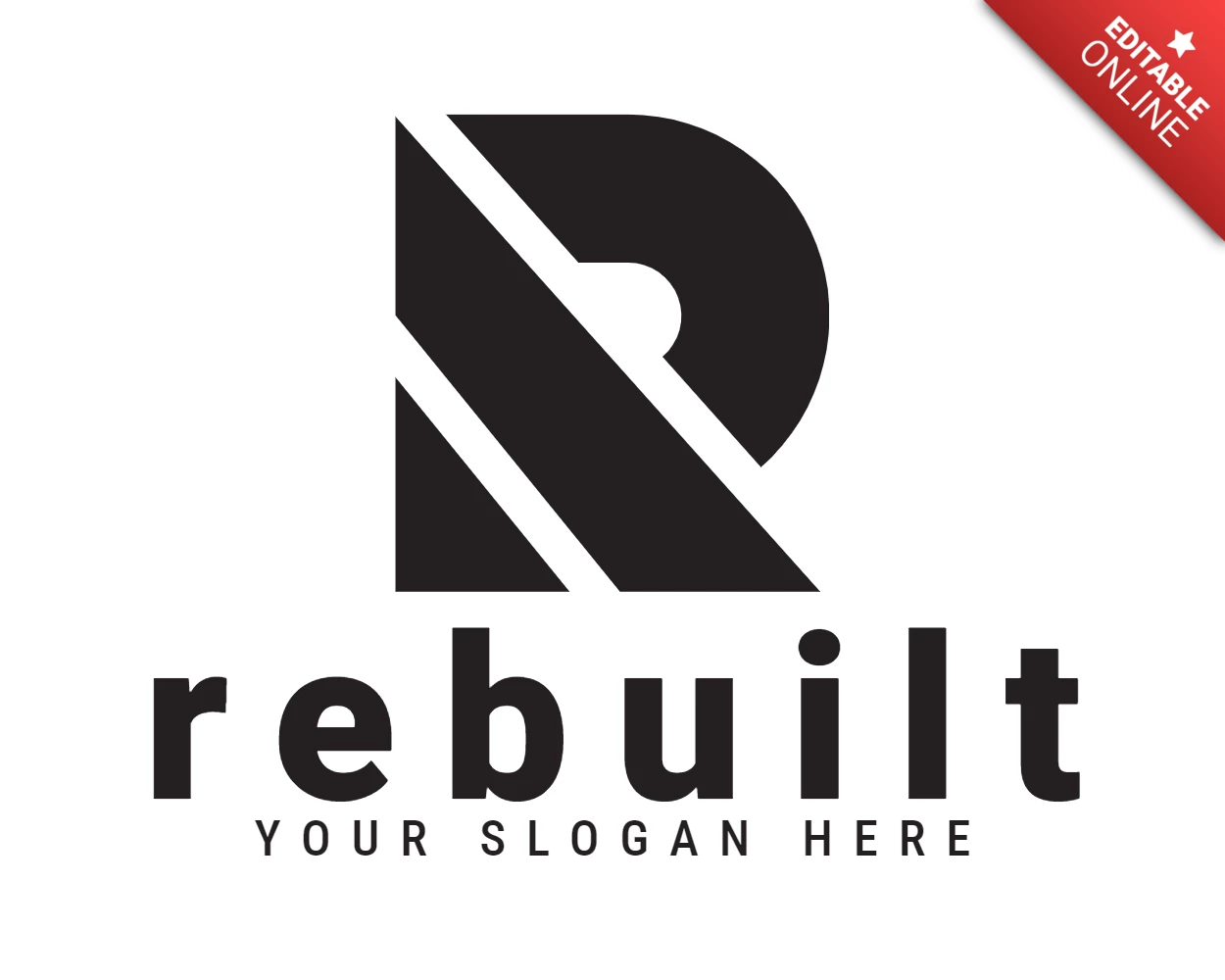 Rebuilt R Letter Logo Design Template