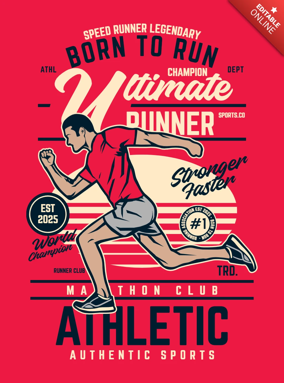 Modelo de design de camiseta vintage Born to run