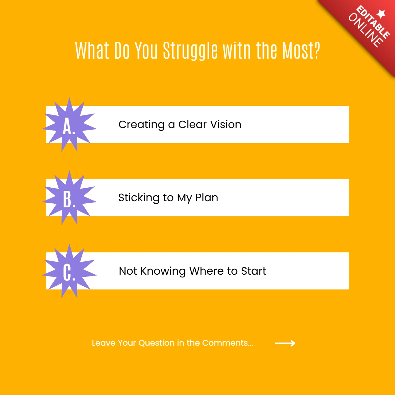 Need Help Finding Your Passion Instagram Post Design Template
