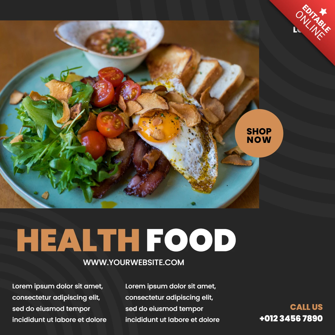 Modern Black Promotional Ad Instagram Post Design Template