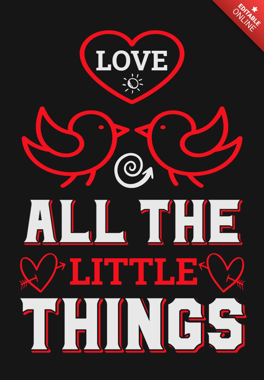 Modèle de design typographique pour des citations inspirées par des oiseaux d'amour