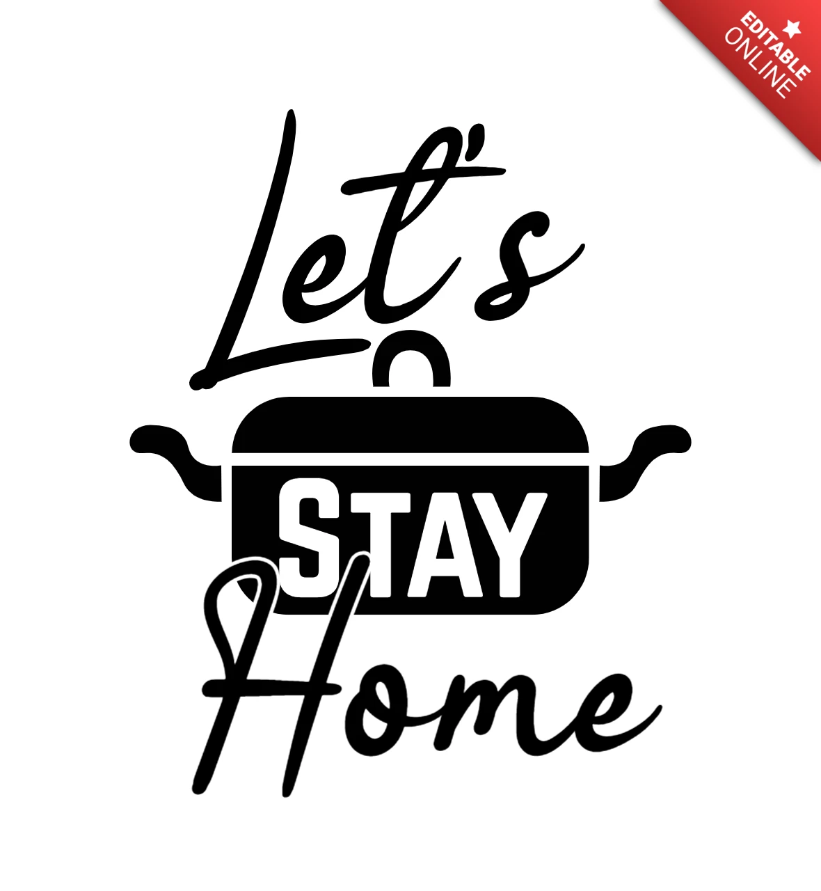 Lets stay home keuken t-shirt ontwerpsjabloon