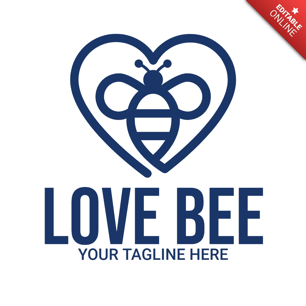 Love Bee Logo Design Template
