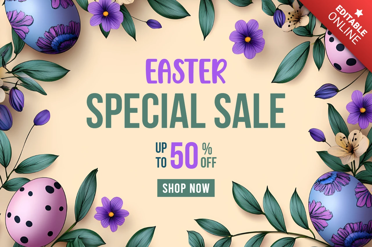 Modèle de conception florale de Pâques pour les promotions de vente spéciales