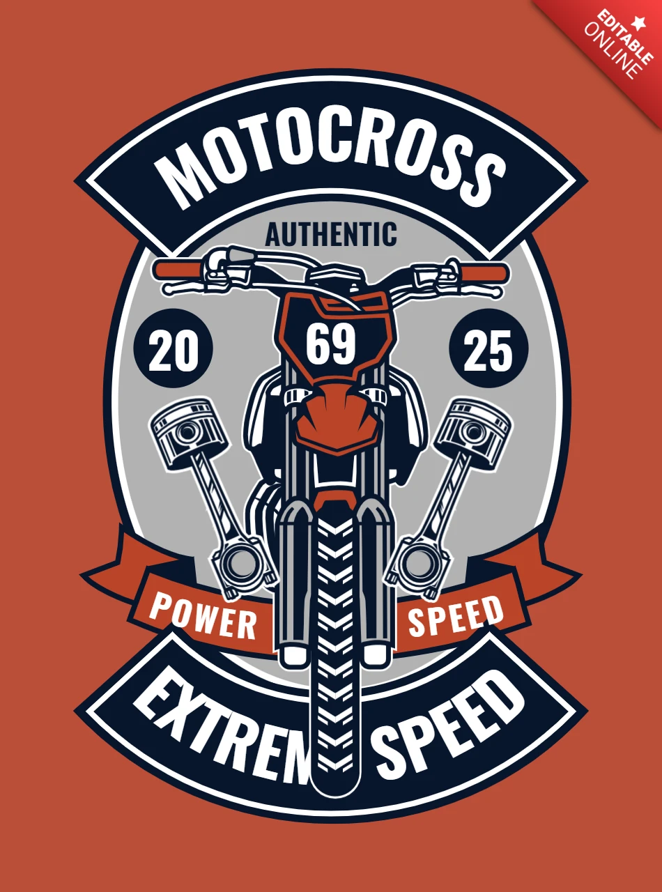 Motocross Extreme Speed T-shirt Design Template