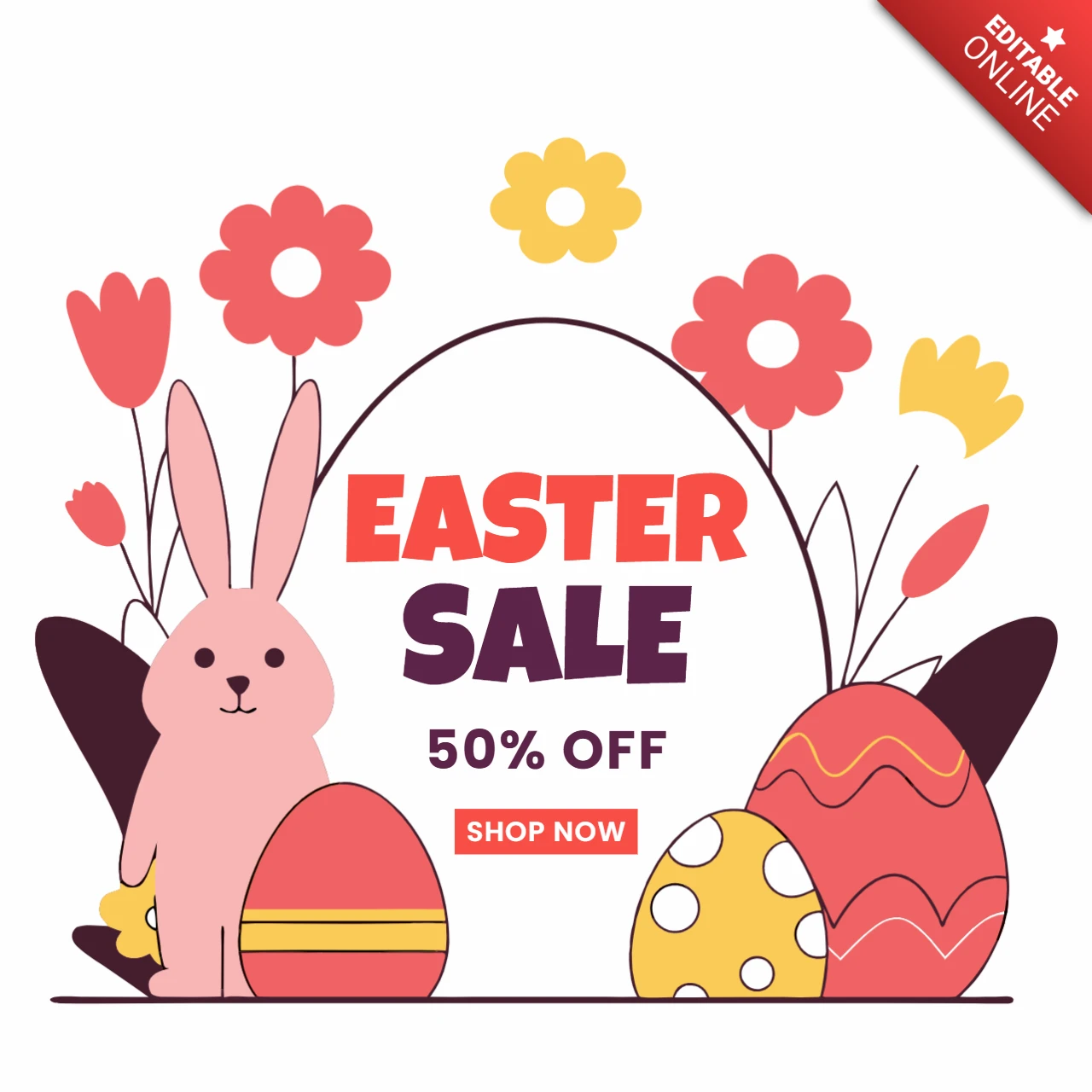 Modèle de vente de Pâques coloré pour les promotions de printemps