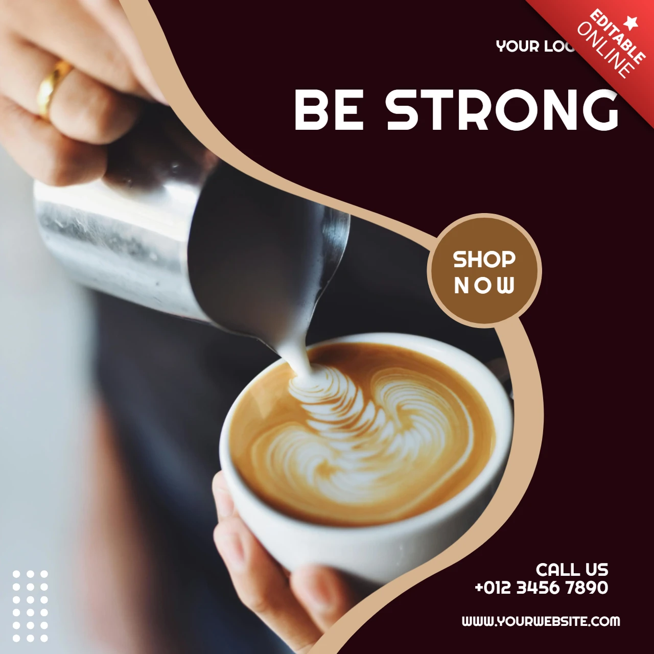 Barista promotionele social media banner ontwerpsjabloon
