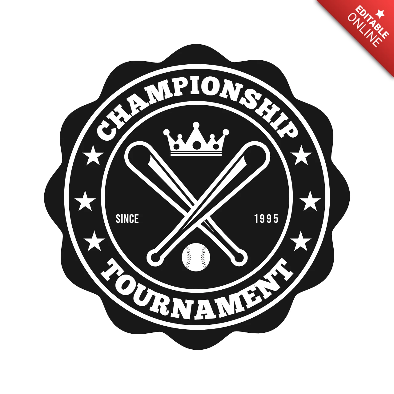 Vorlage für das Design des Sportlogos für Baseballturniere