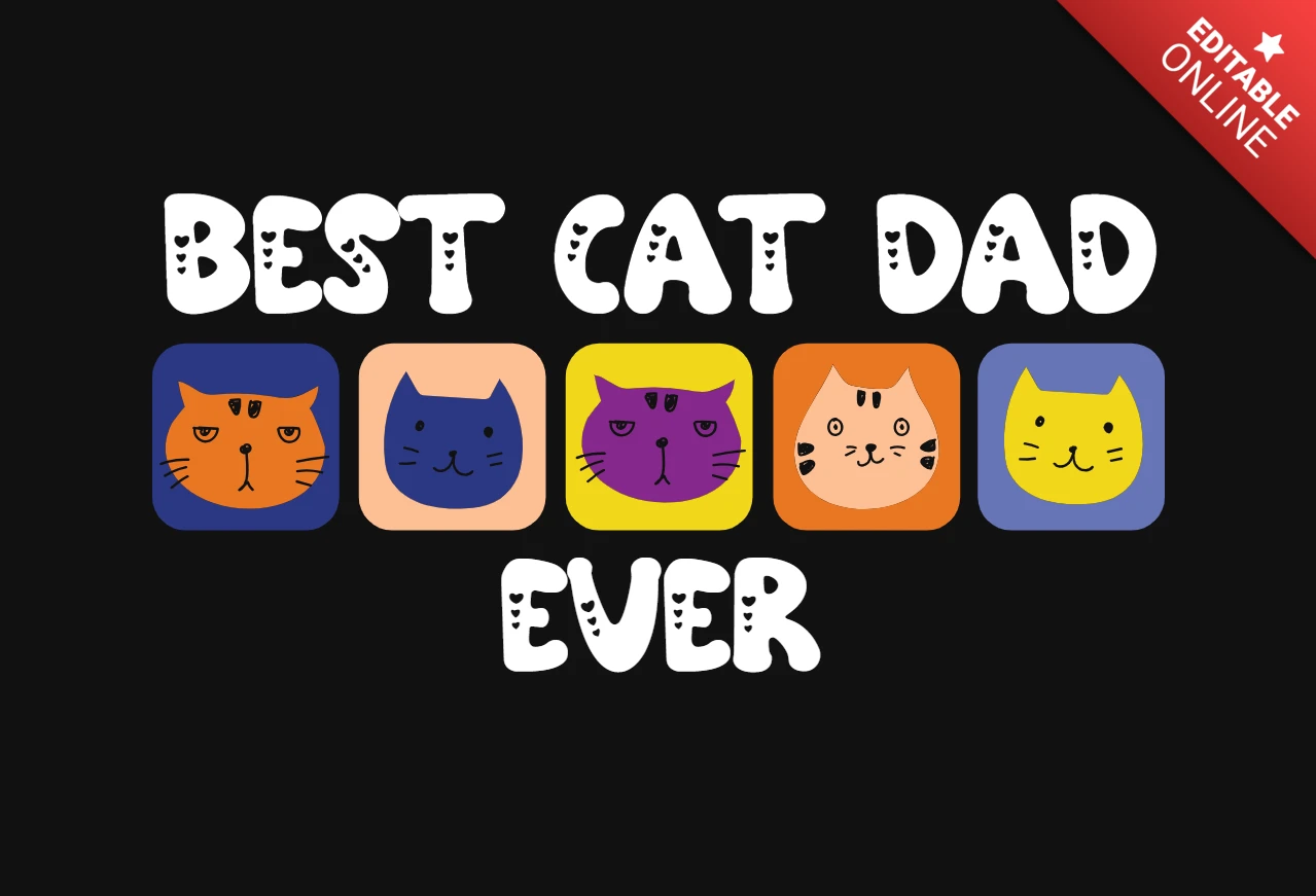 Best Cat Dad Ever T-Shirt Template