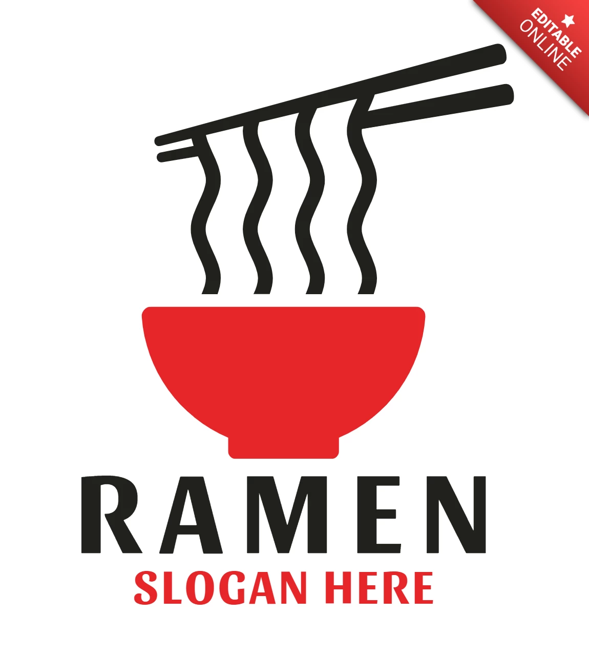 Ramen sloganı logo tasarım şablonu