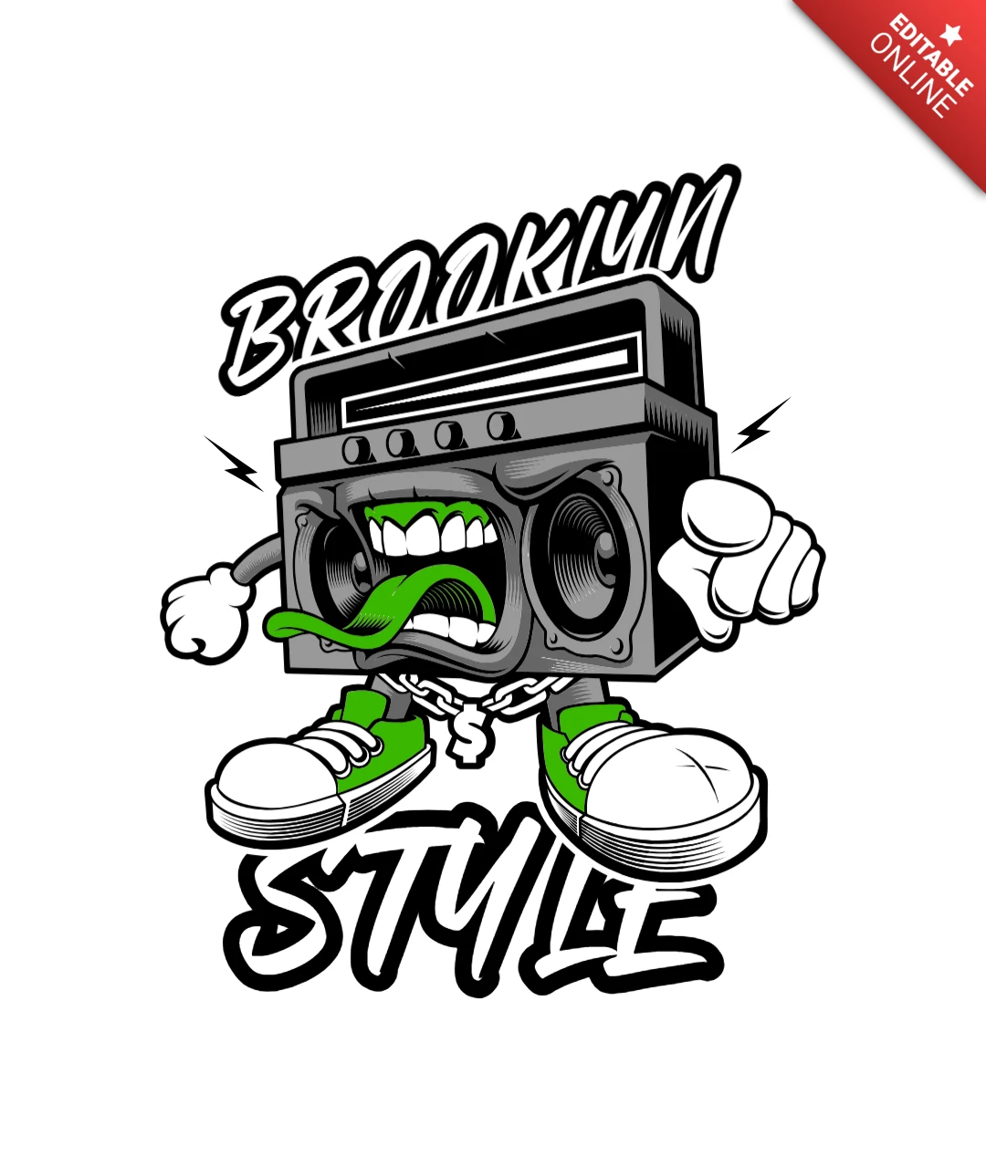 Modello di design per t-shirt Graffiti boombox
