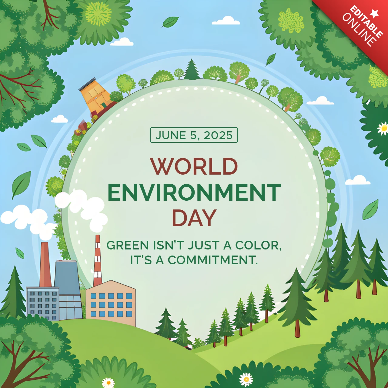 Modèle de conception pour la journée mondiale de l'environnement éco-responsable