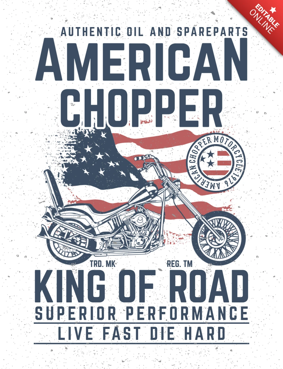 Modèle de t-shirt vintage "American chopper" (hélicoptère américain)
