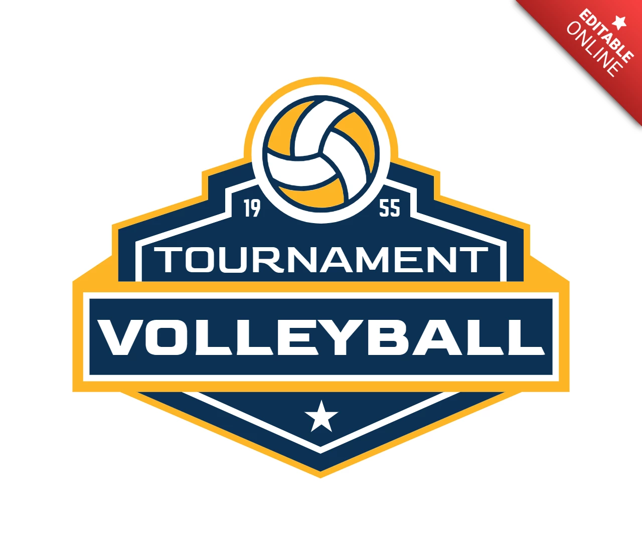 Volleyball turnier sport logo entwurfsvorlage