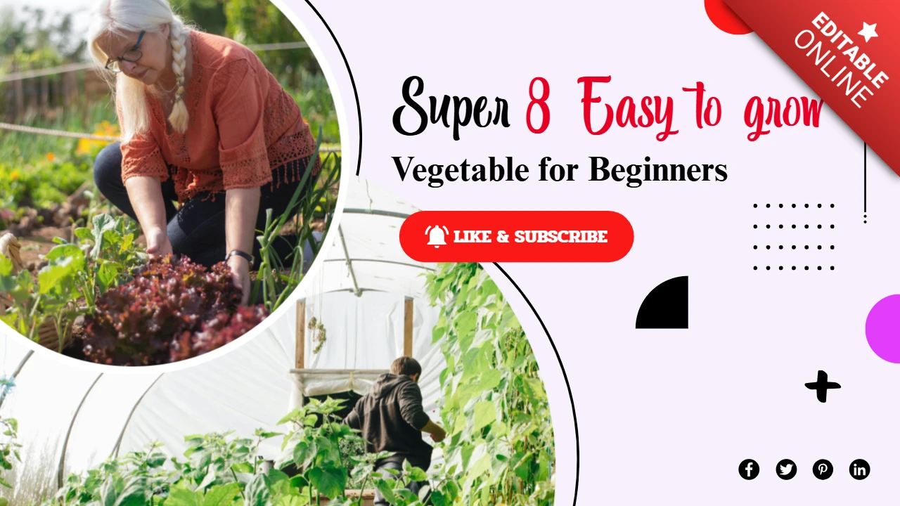 Gartenarbeit youtube kanal thumbnail post design vorlage