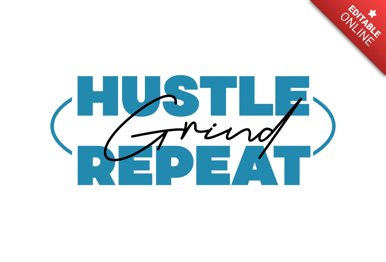Design de camiseta motivacional Hustle grind repeat