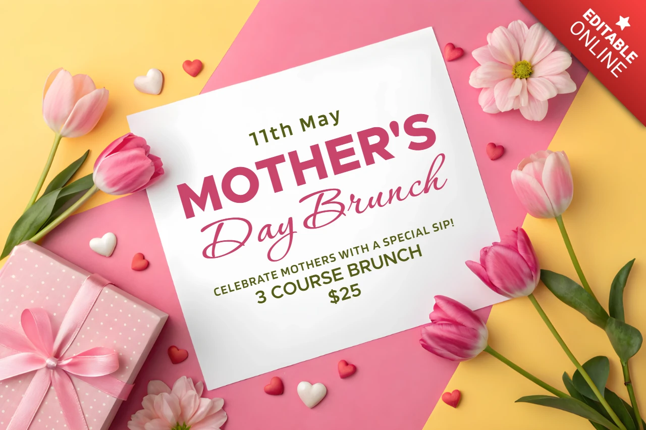 Elegant Mother's Day Brunch Invitation Template - Floral Design