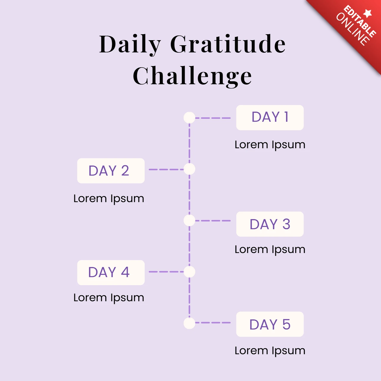 5-Day Daily Gratitude Challenge Instagram Post Design Template