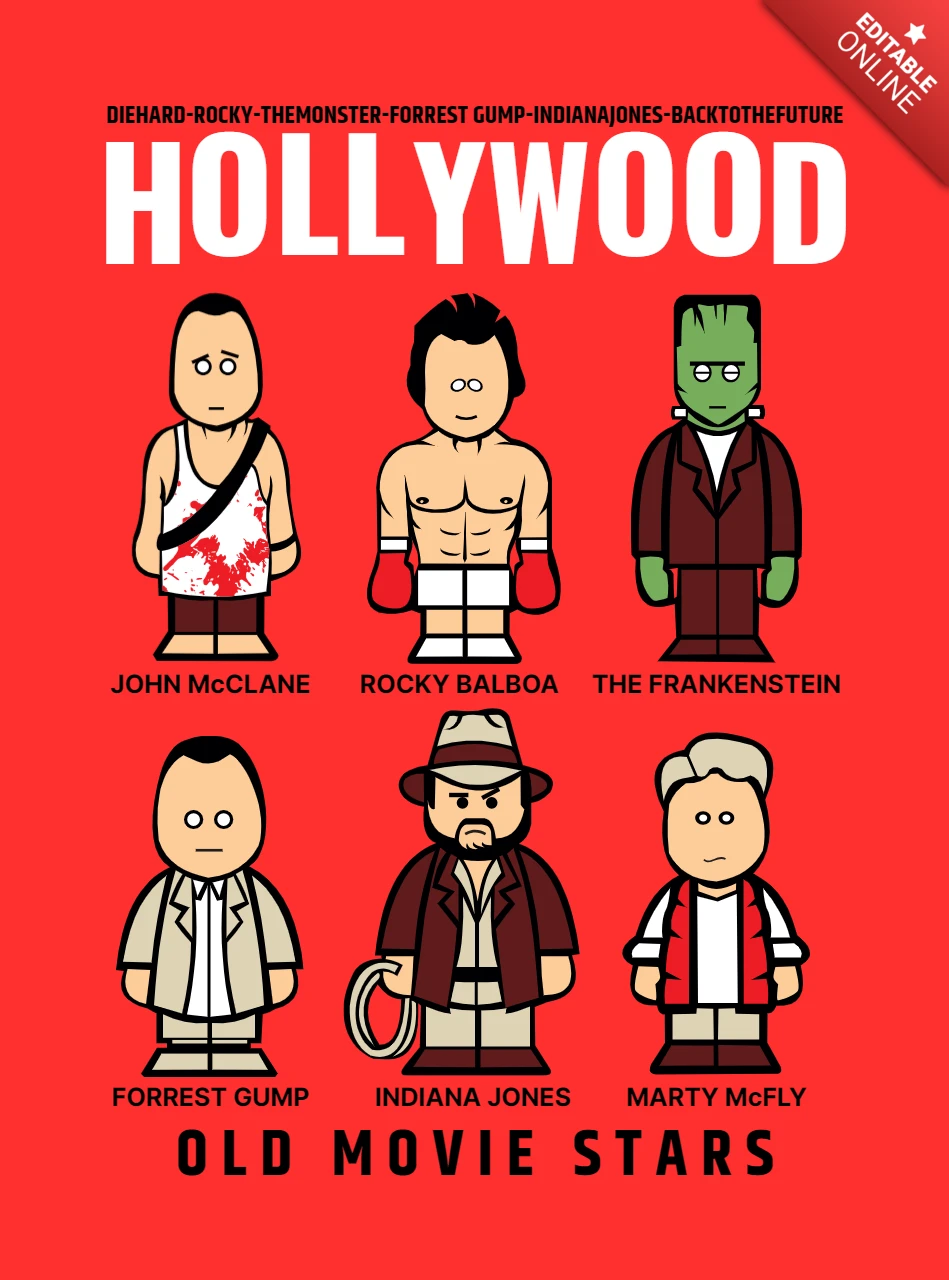 Hollywood Movies Characters Indiana Jones T-Shirt Template